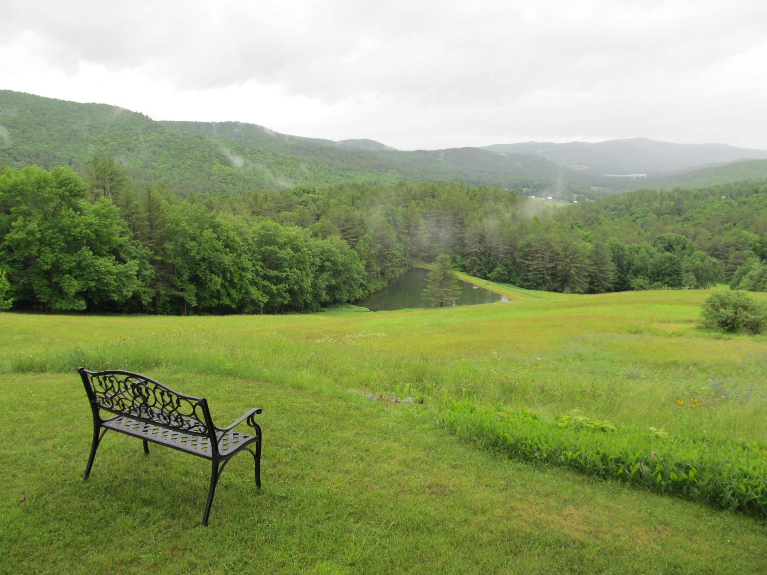 Bench in hills